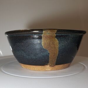 Handmade Black Blue Brown  Ceramic Bowl